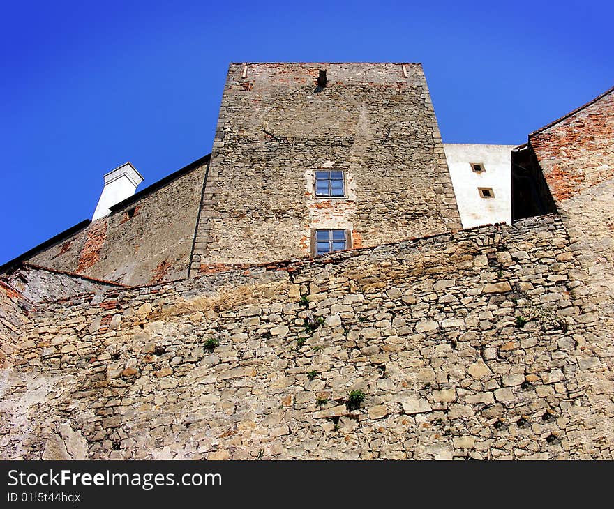 Medieval castle wall and windows. Medieval castle wall and windows