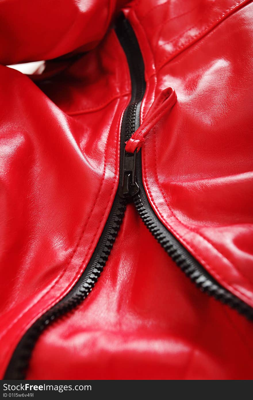 Red leather jacket