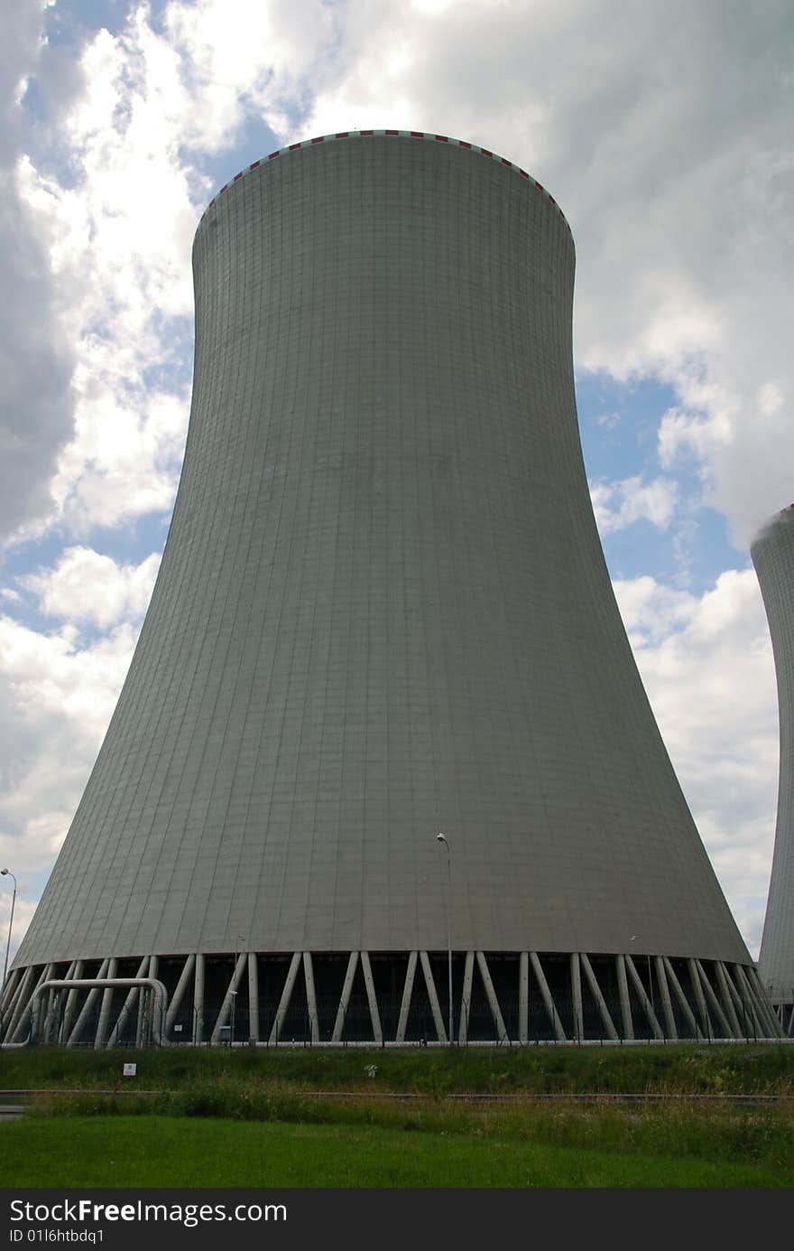 Nuclear power plant towers, a symbol of energy solution?