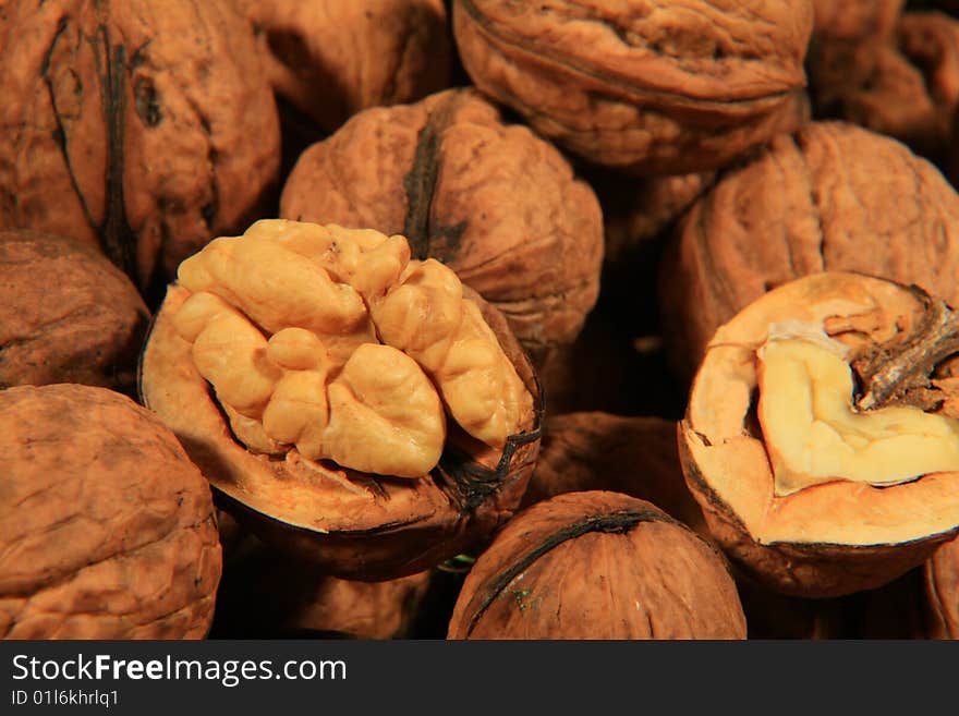 Photo of walnut on white ground