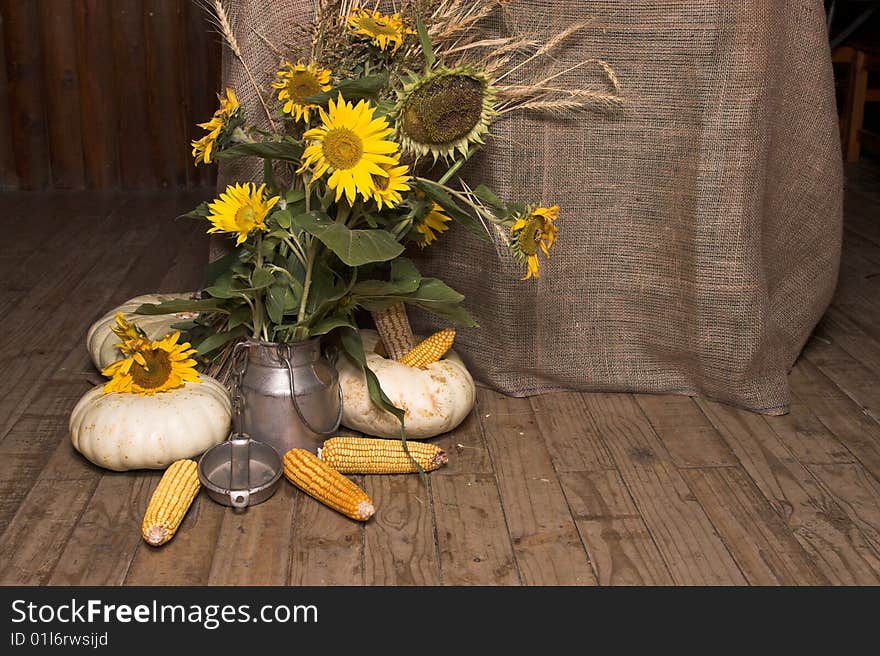 Natural Decorations for a farm style wedding theme