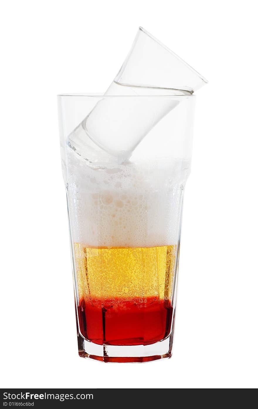 Alcohol cocktail on white isolated