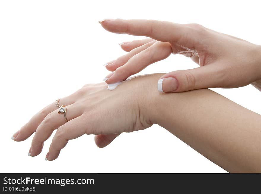 Woman s hand isolated