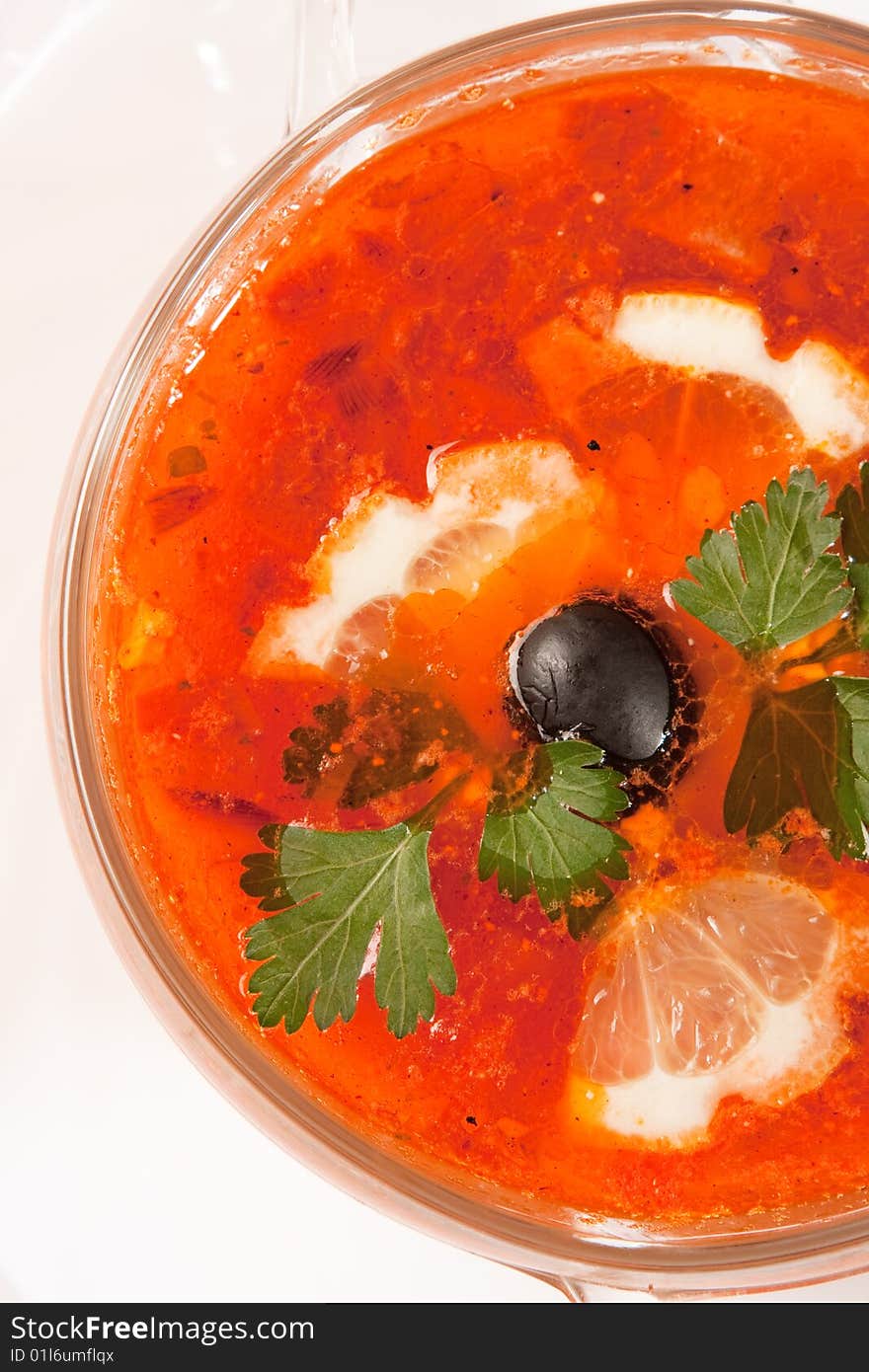 Delicious Red Soup With Lemon