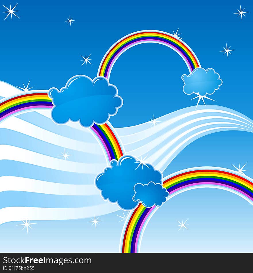 Happy nice sky with rainbow