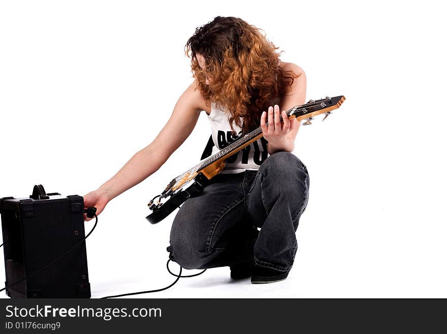 Posing and playing with my guitar