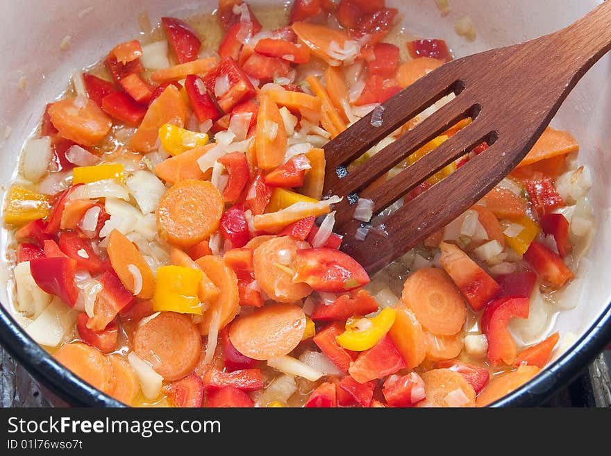 Cooking vegetables for stew