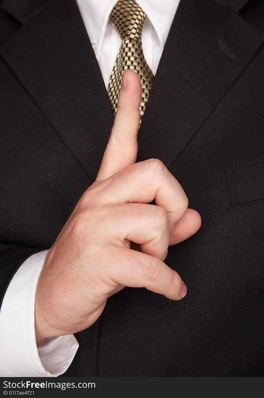 Businessman Gesturing with Hand