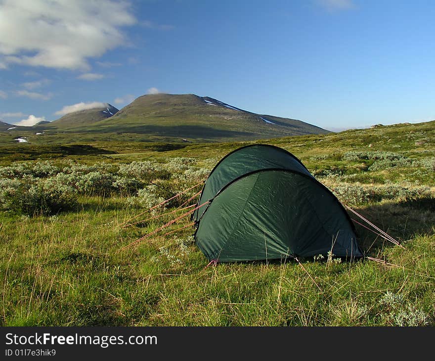 Camping in the Mountain in the summer