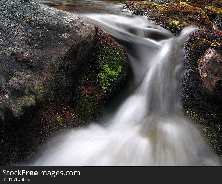 A mountain stream in autumn