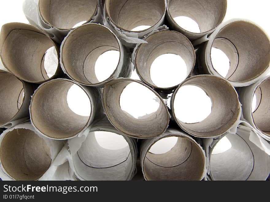 Empty toilet paper rolls