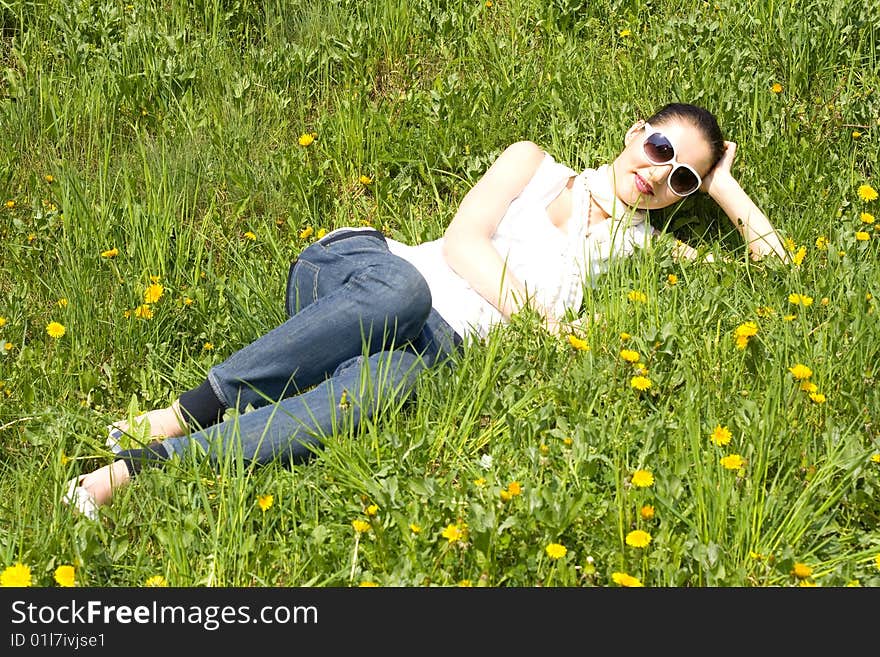 Young woman relaxing in nature