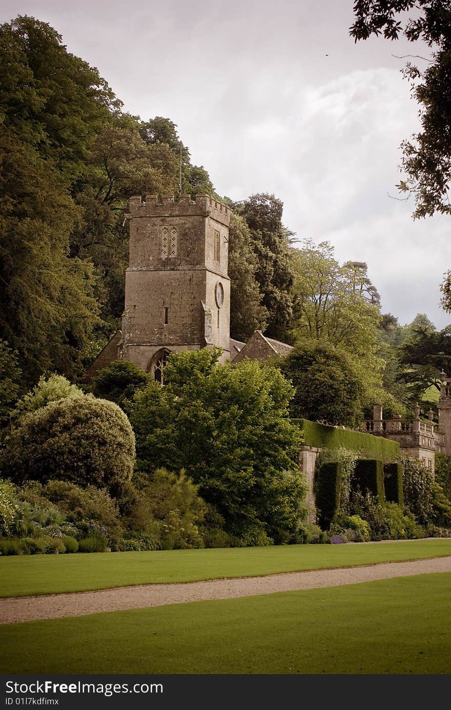 A shot of the church at Dryham Park near Bath, UK