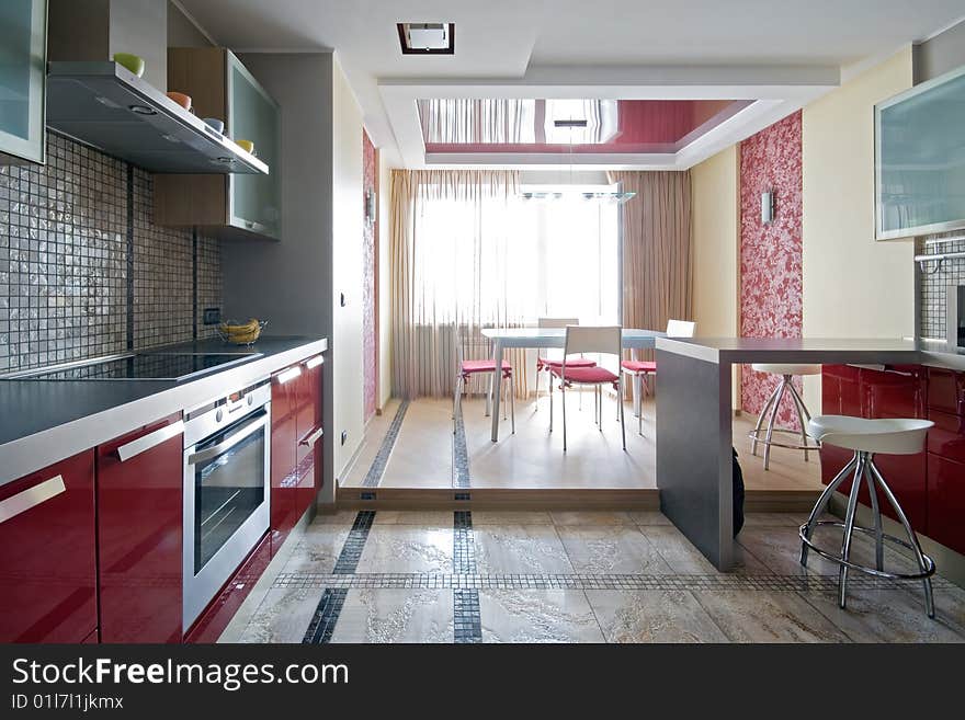 Interior of a new modern kitchen