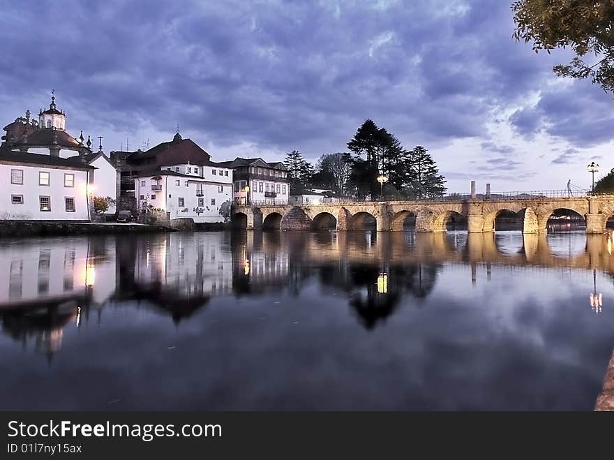 To get dark in a calm village.