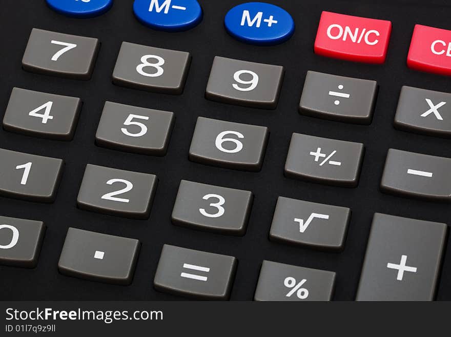 Buttons with the numbers of modern calculator