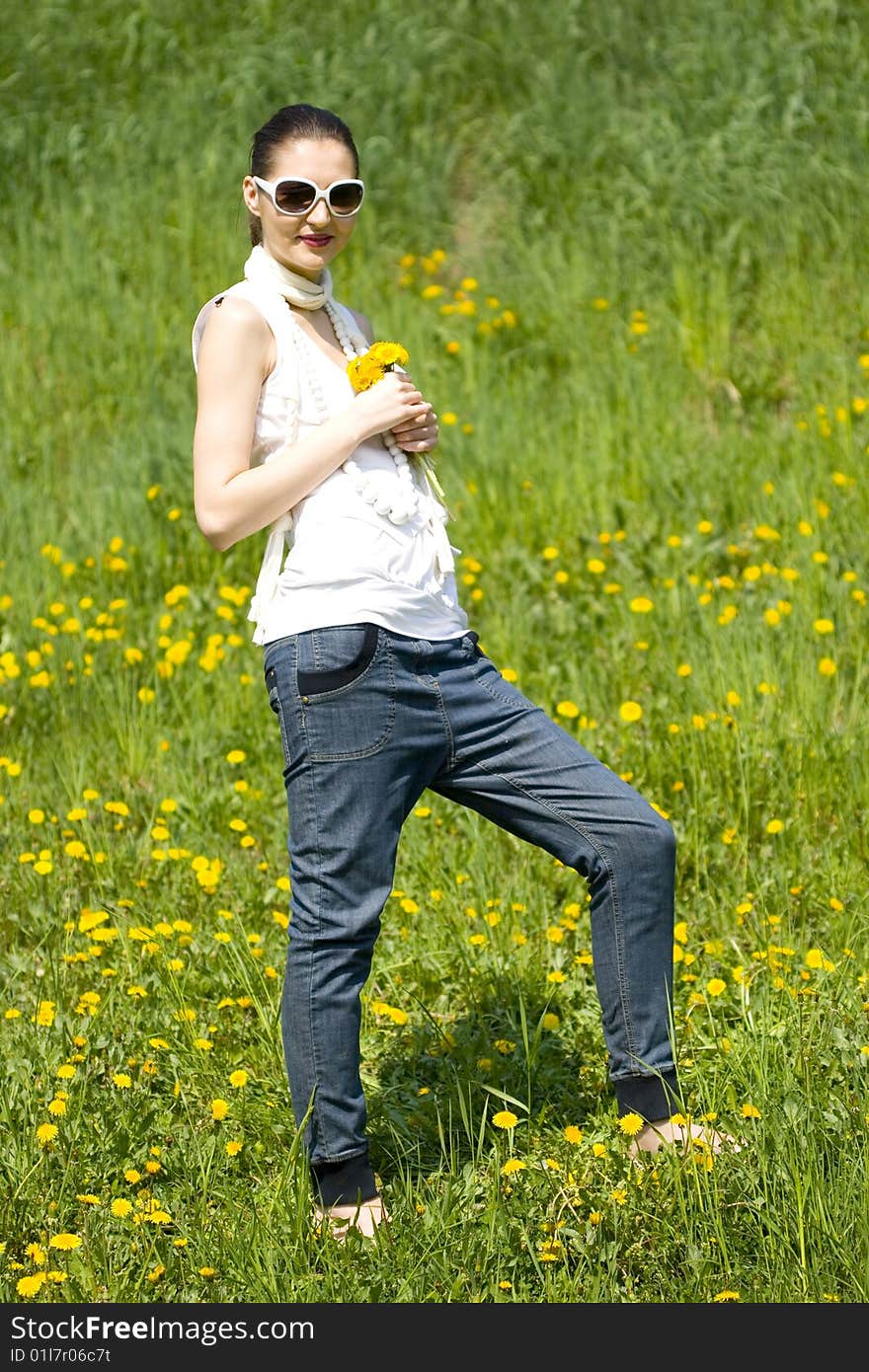 Young Woman Relaxing In Nature