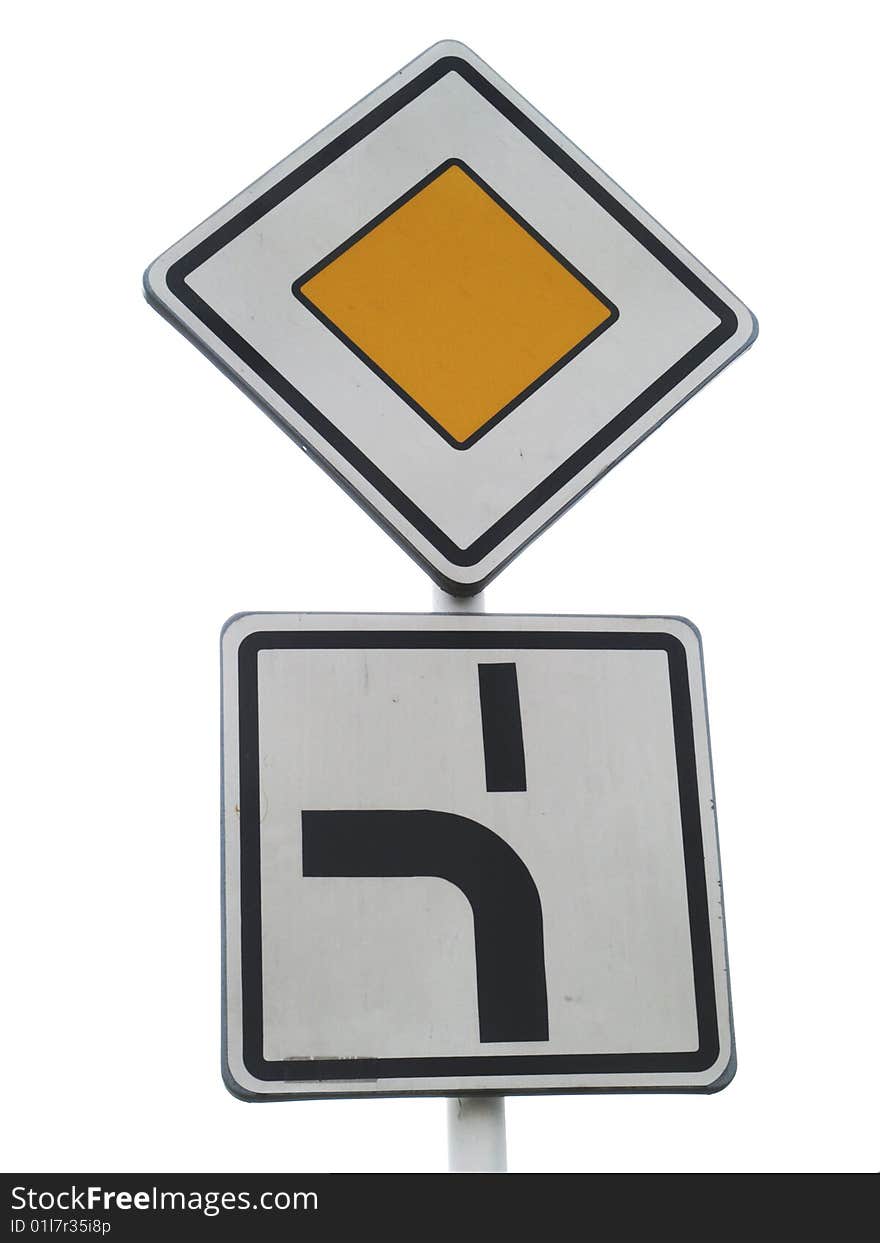 Major road traffic sign in detail