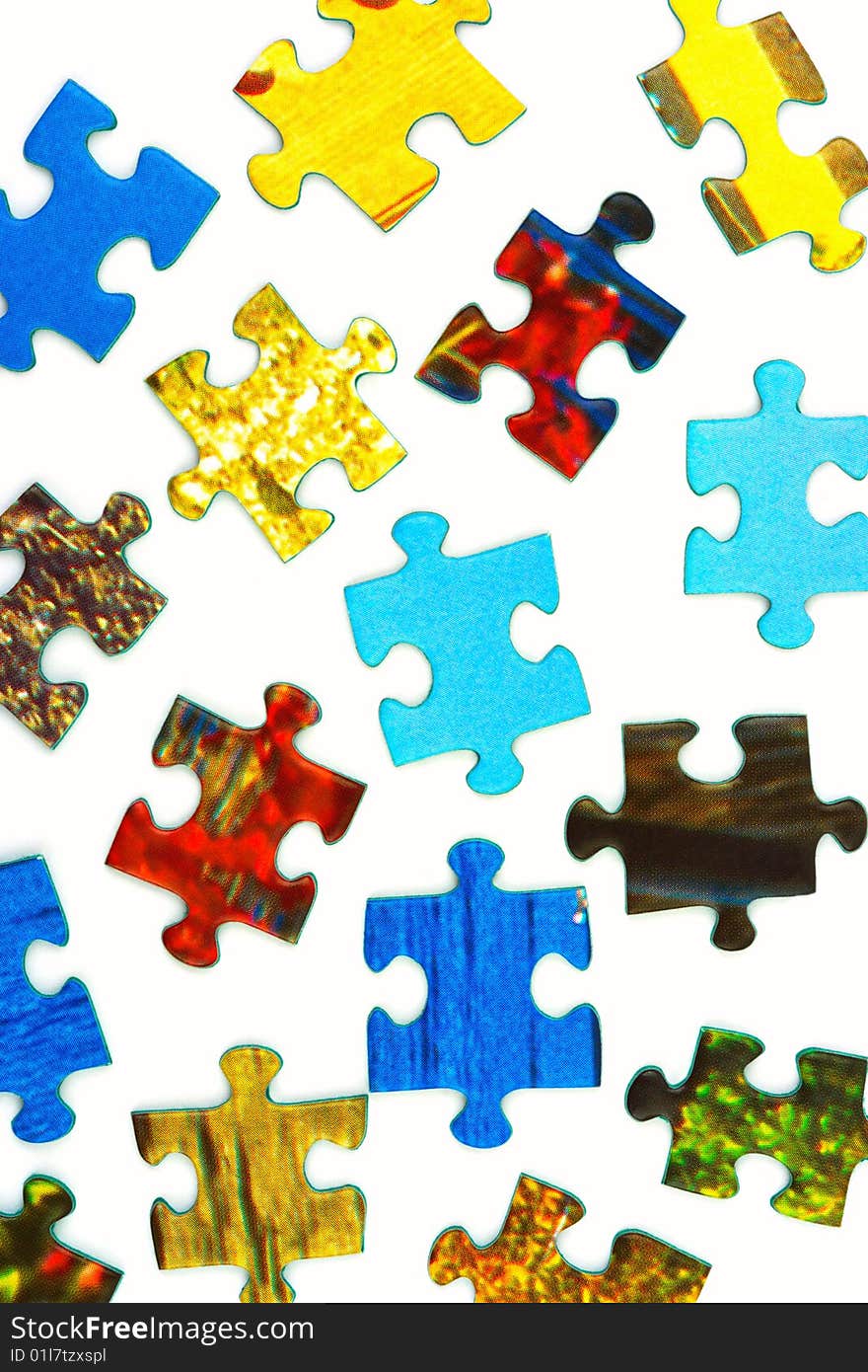 Pieces of puzzle isolated on white background