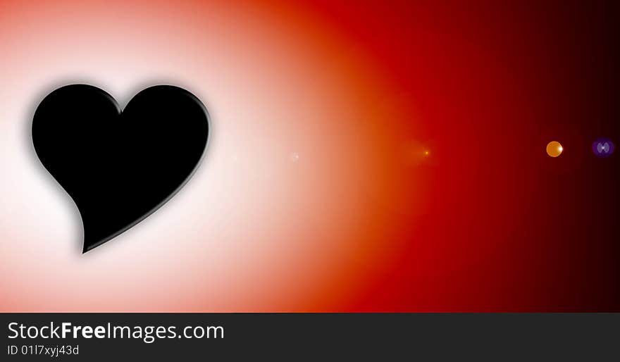 Hearth silhouette on red dynamic background. abstract illustration