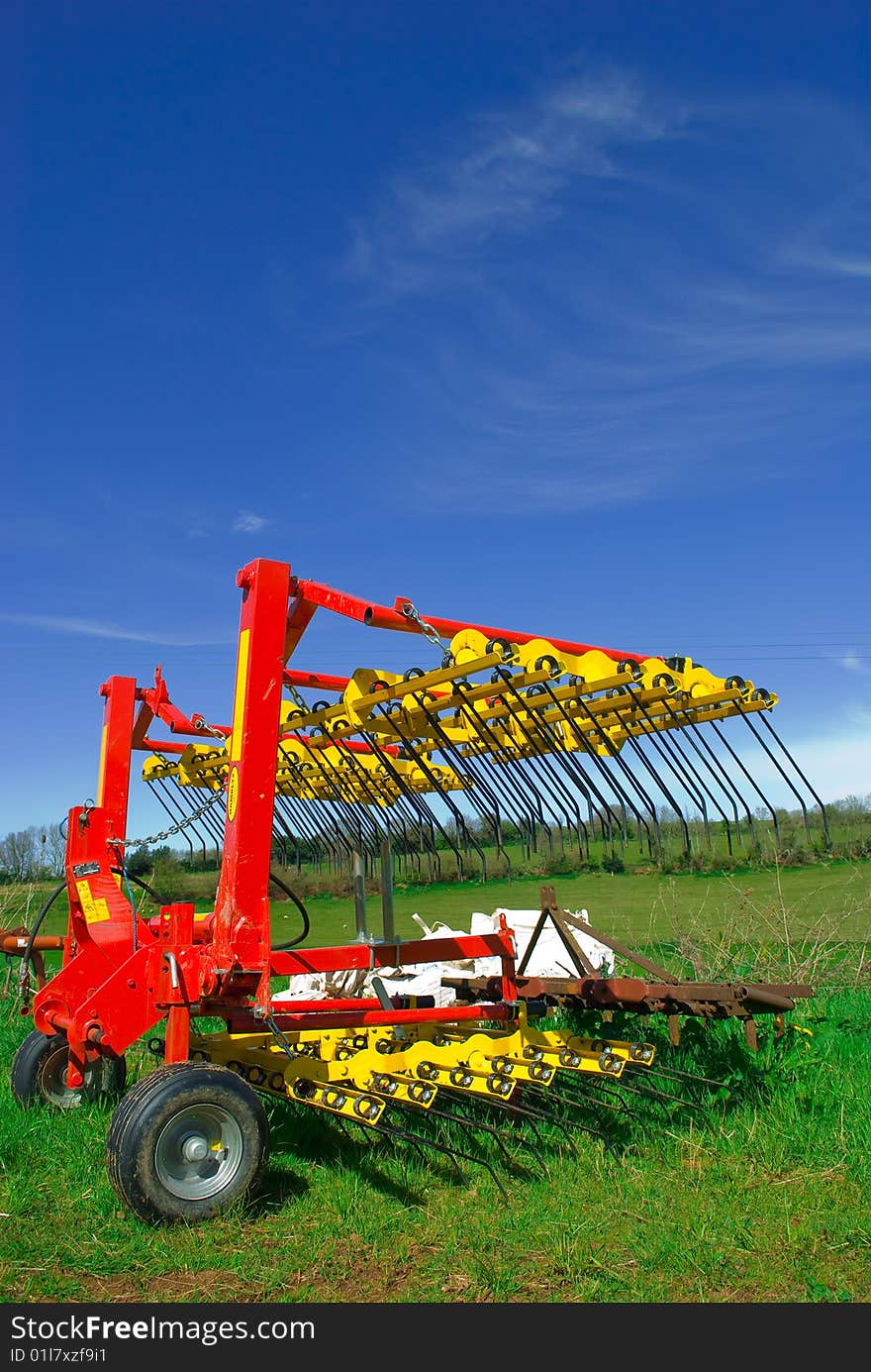 Agricultural harrow used for Hay-making. Agricultural harrow used for Hay-making