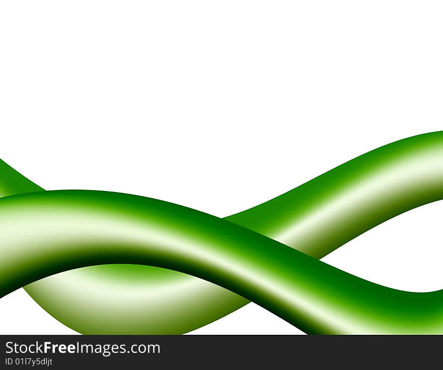 Green dynamic waves on white background. abstract illustration. Green dynamic waves on white background. abstract illustration