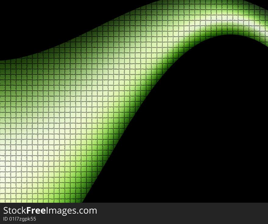 Green dynamic wave on black background. abstract illustration. Green dynamic wave on black background. abstract illustration