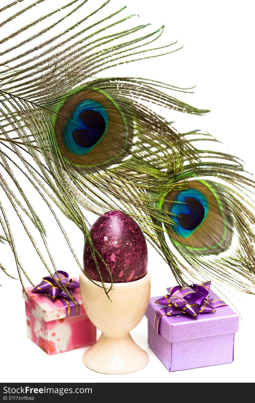 Easter egg with eye of peacock