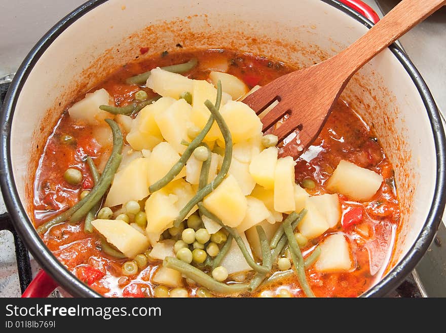 Cooking vegetables for stew