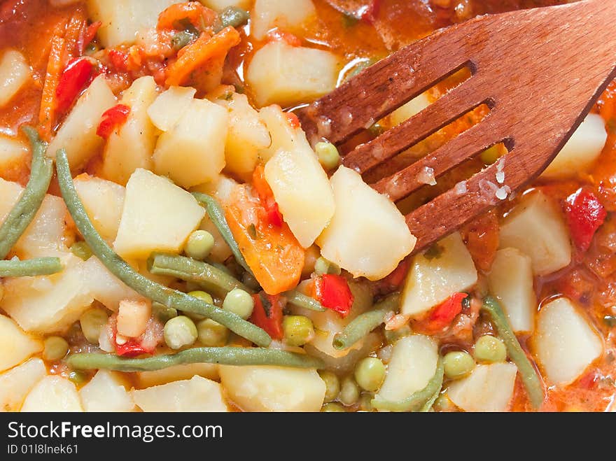 Cooking vegetables for stew