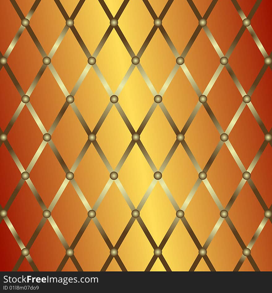 Bronze metal geometric background with silvery lattice (vector). Bronze metal geometric background with silvery lattice (vector)