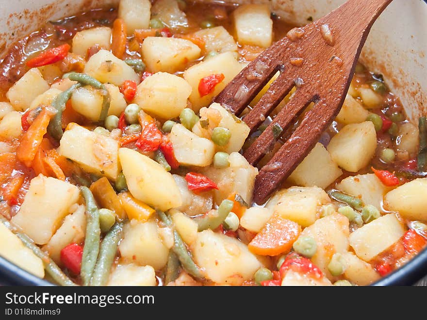 Cooking vegetables for stew