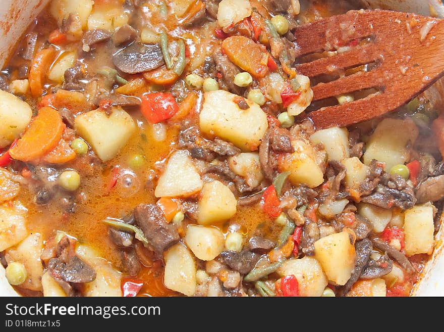 Cooking vegetables for stew