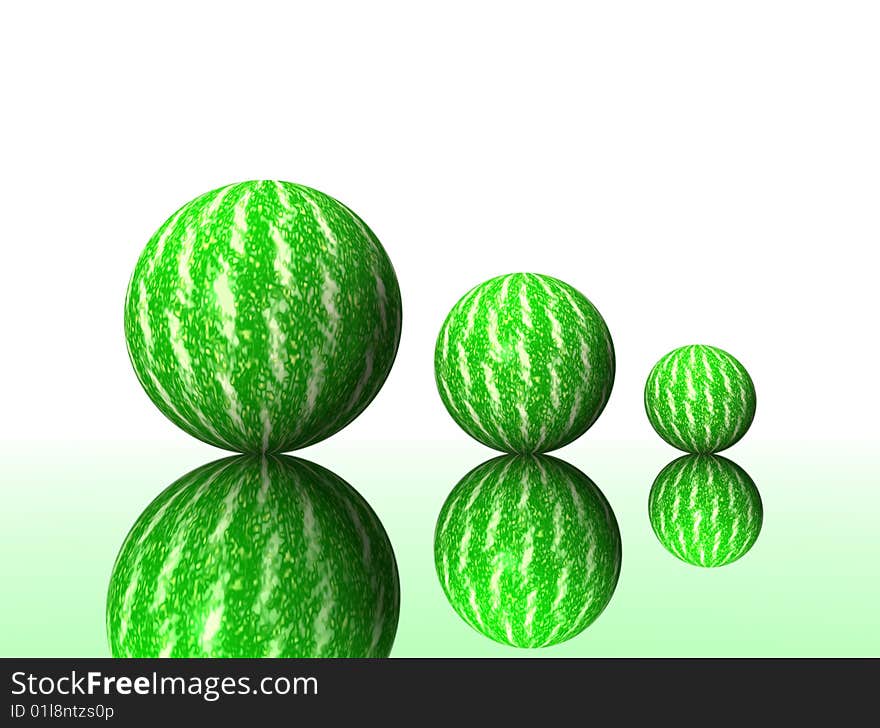 Green 3d watermelon