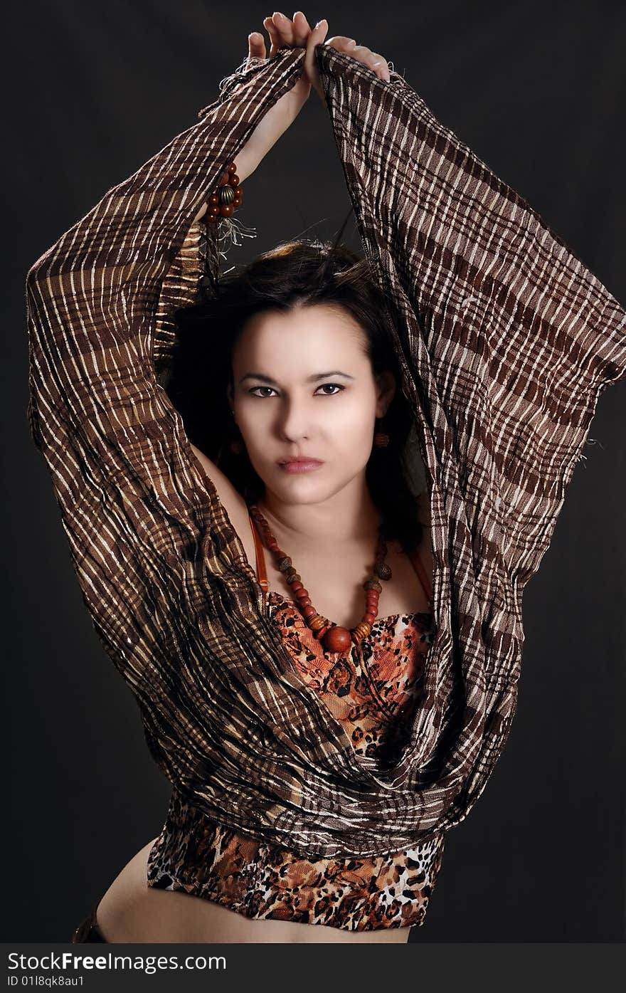 Portrait of young fashion woman with accessories. Portrait of young fashion woman with accessories