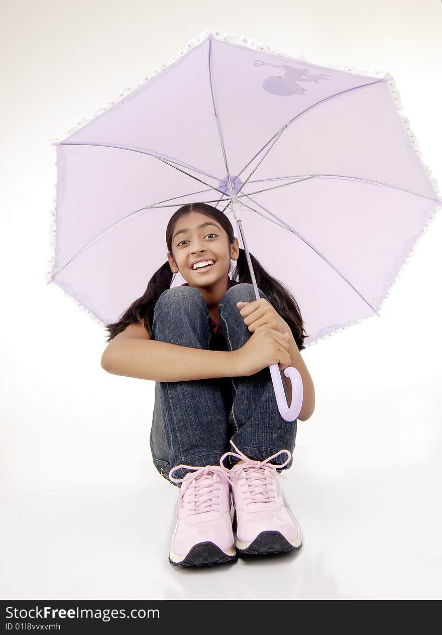 Portrait of beautiful girl with umbrella