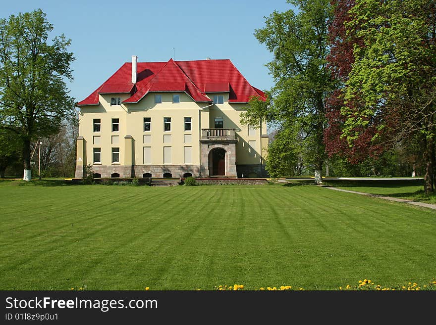 Old Manor With Red Roof