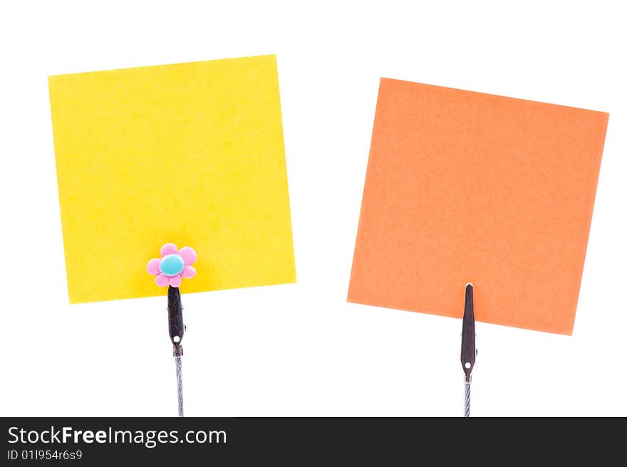 Blank sticky note isolated on the white background