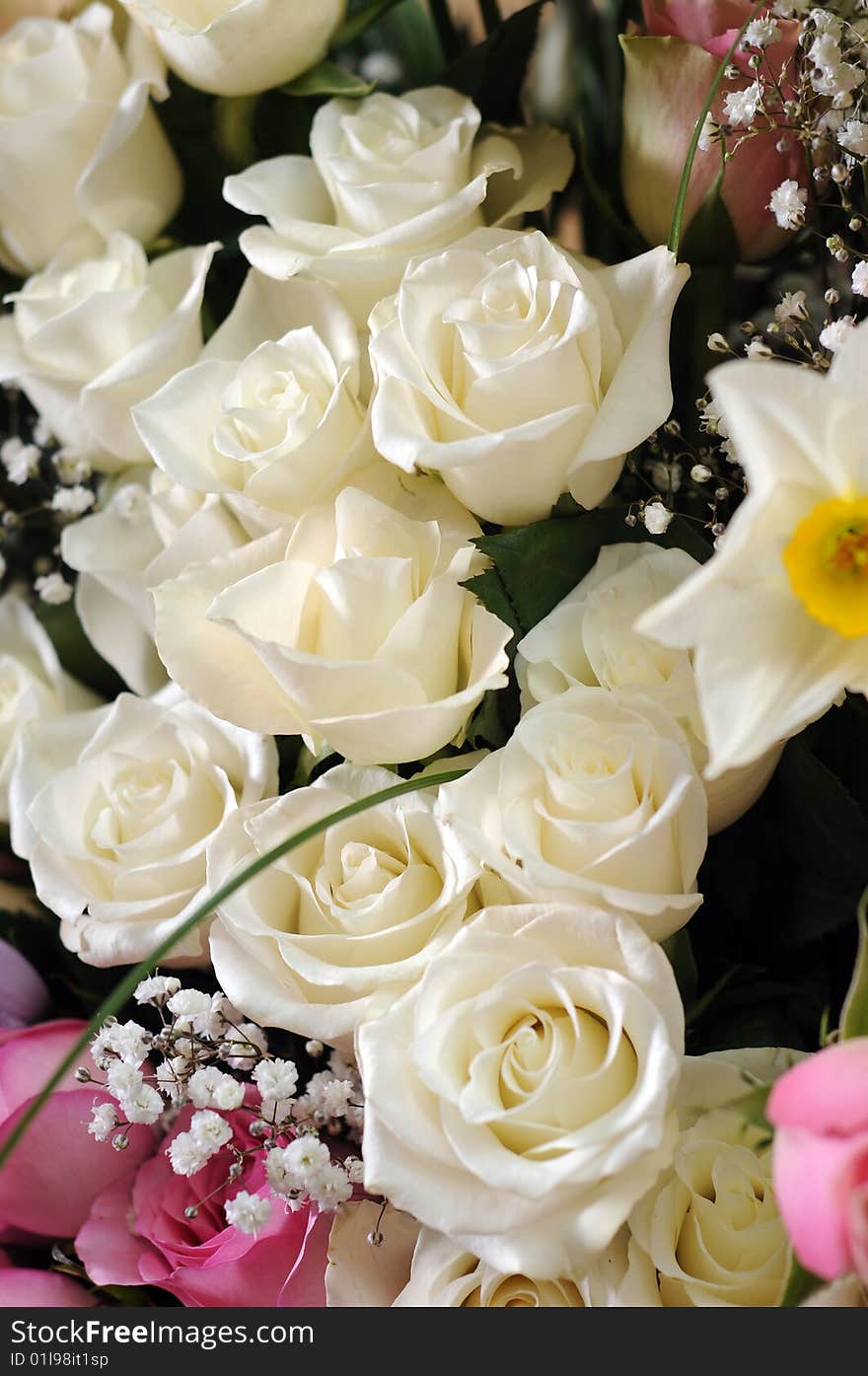 Details of a wedding bouquet