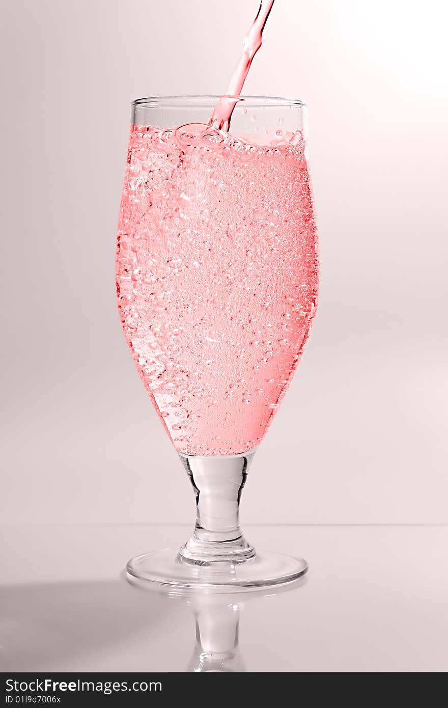 Wine glass with poured water