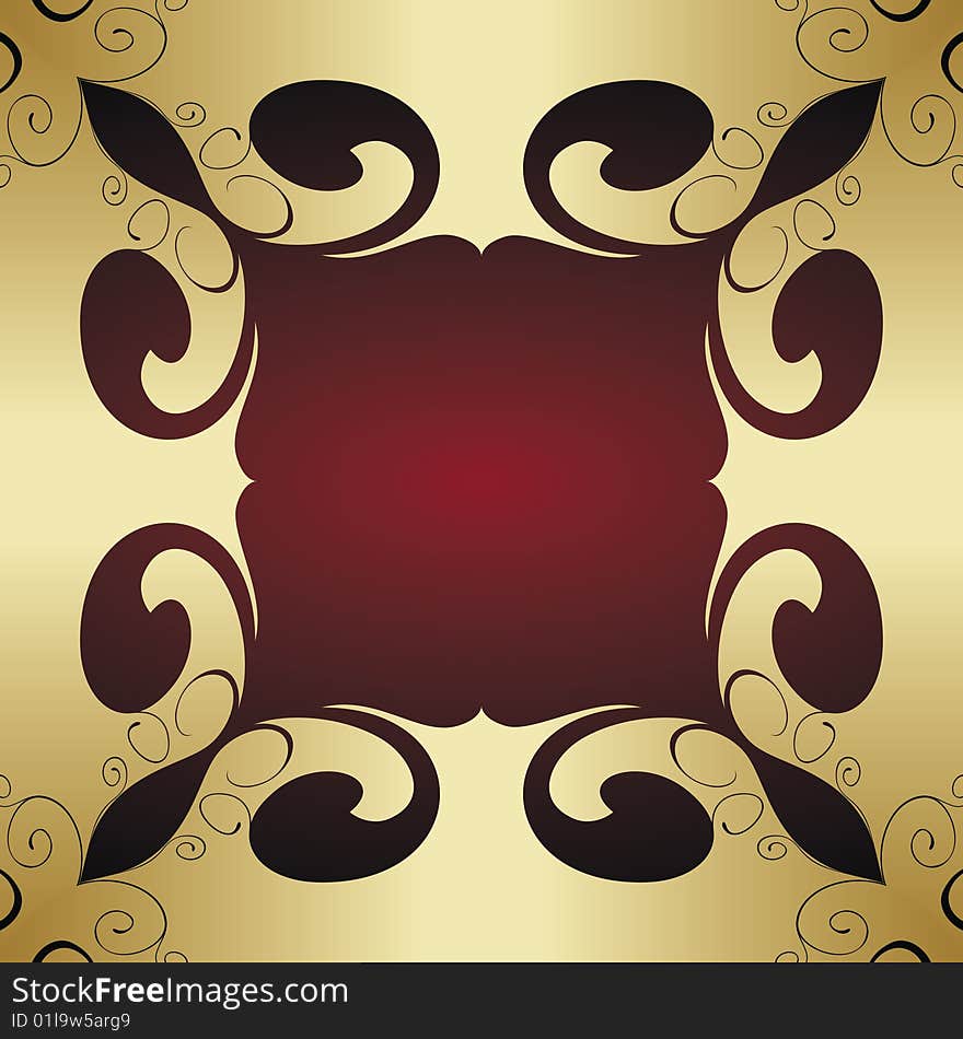 Old golden frame. vector illustration.