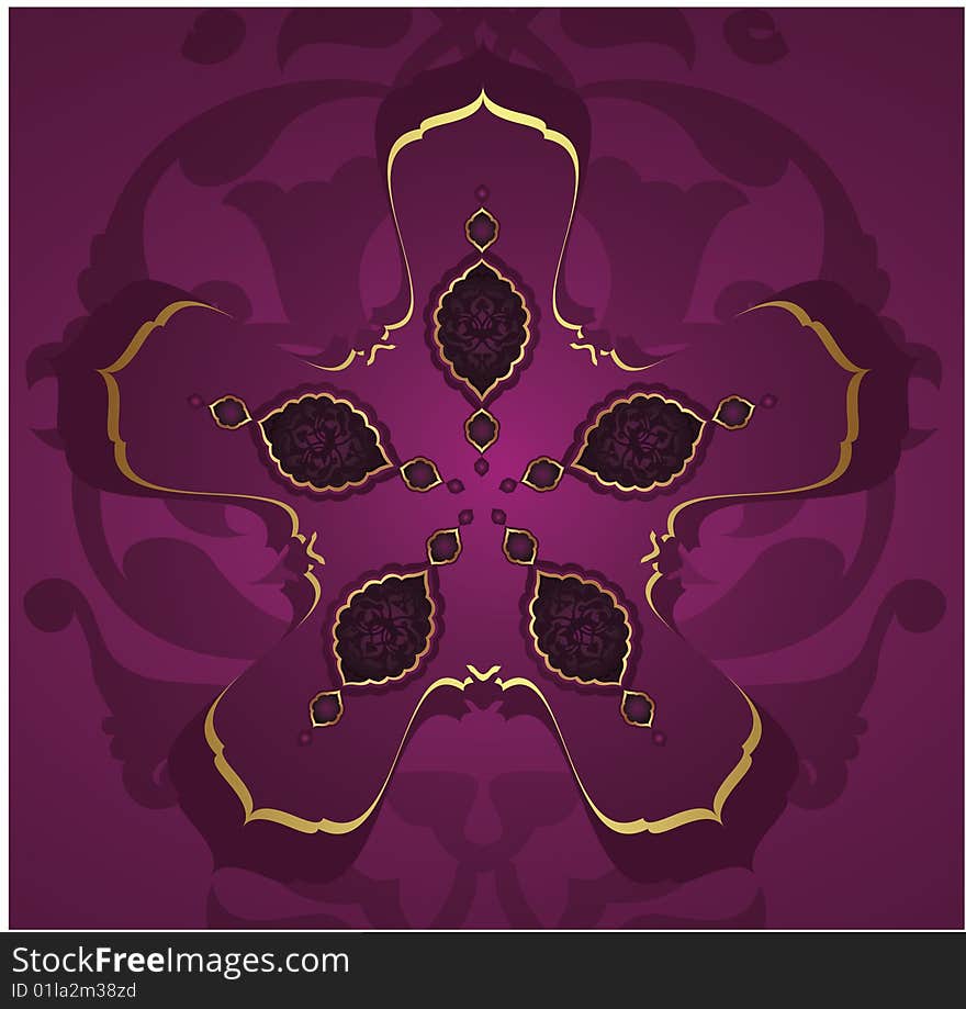 Traditional ottoman gold illustration design. Traditional ottoman gold illustration design