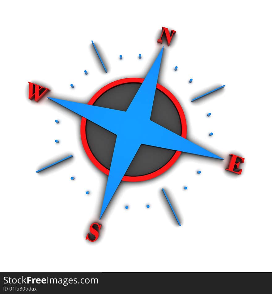 Blue and red compass over a swirl pattern, tilted slightly. Blue and red compass over a swirl pattern, tilted slightly.