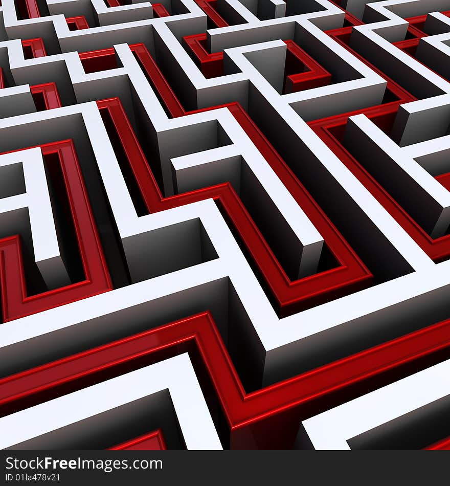 Maze with exit path