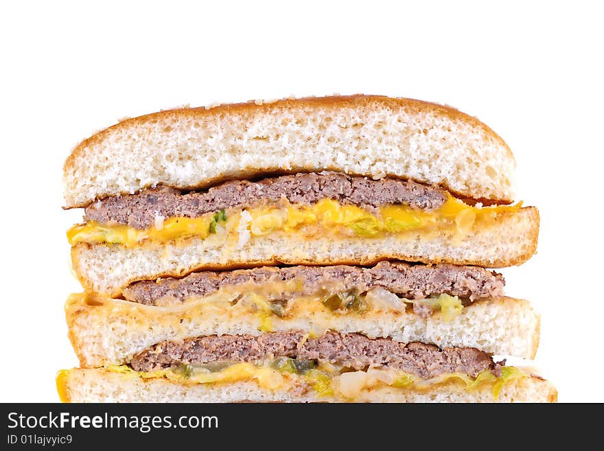 A hamburger isolated white background