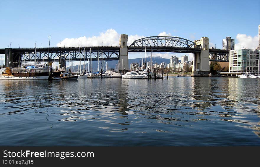 This marine and seascape with a bridge is taking at Gravilla Island Canada. This marine and seascape with a bridge is taking at Gravilla Island Canada