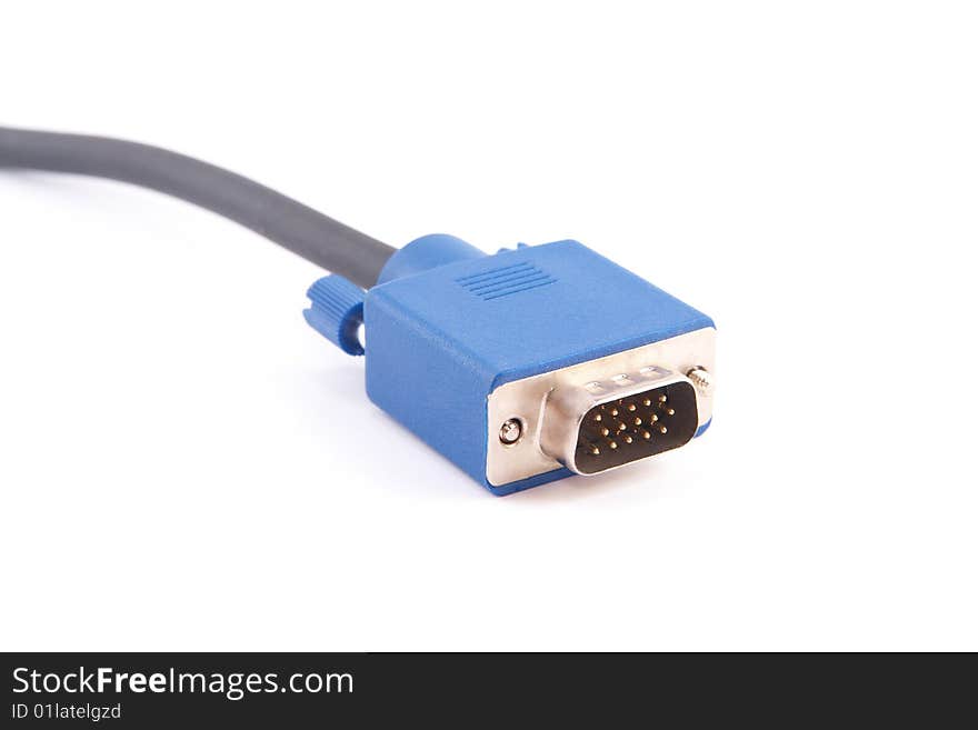 Blue plug over white background