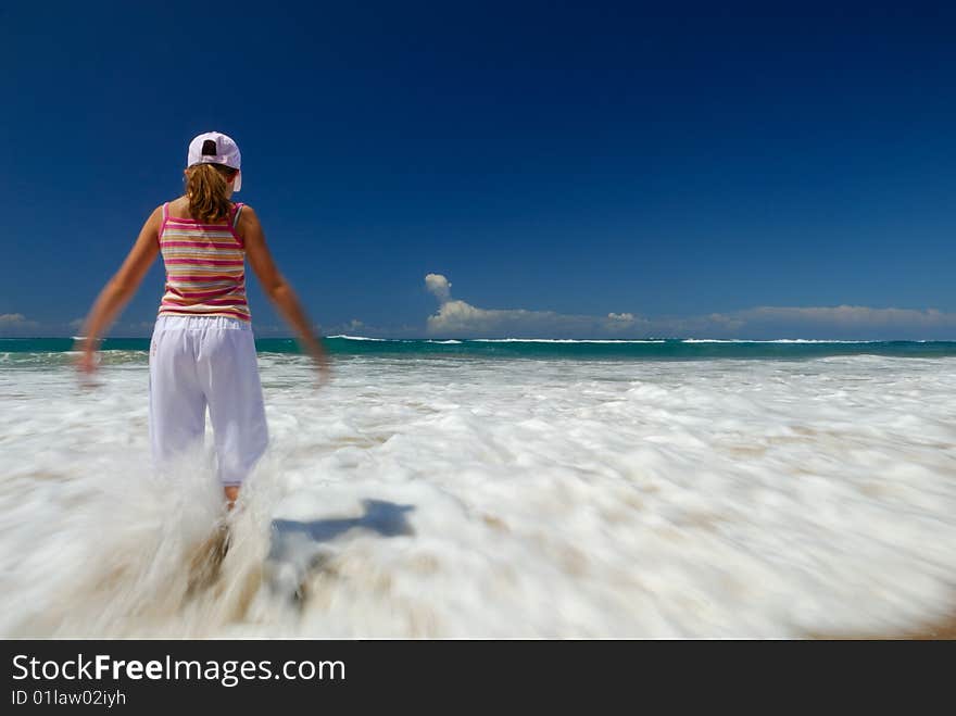 Girl On Beach