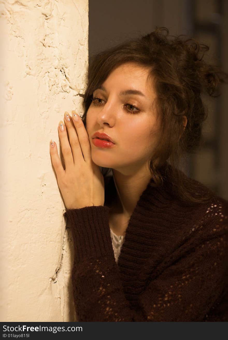 Romantic portrait of young charming girl