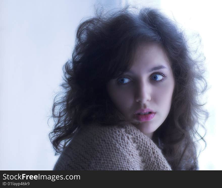 Portrait of young charming girl